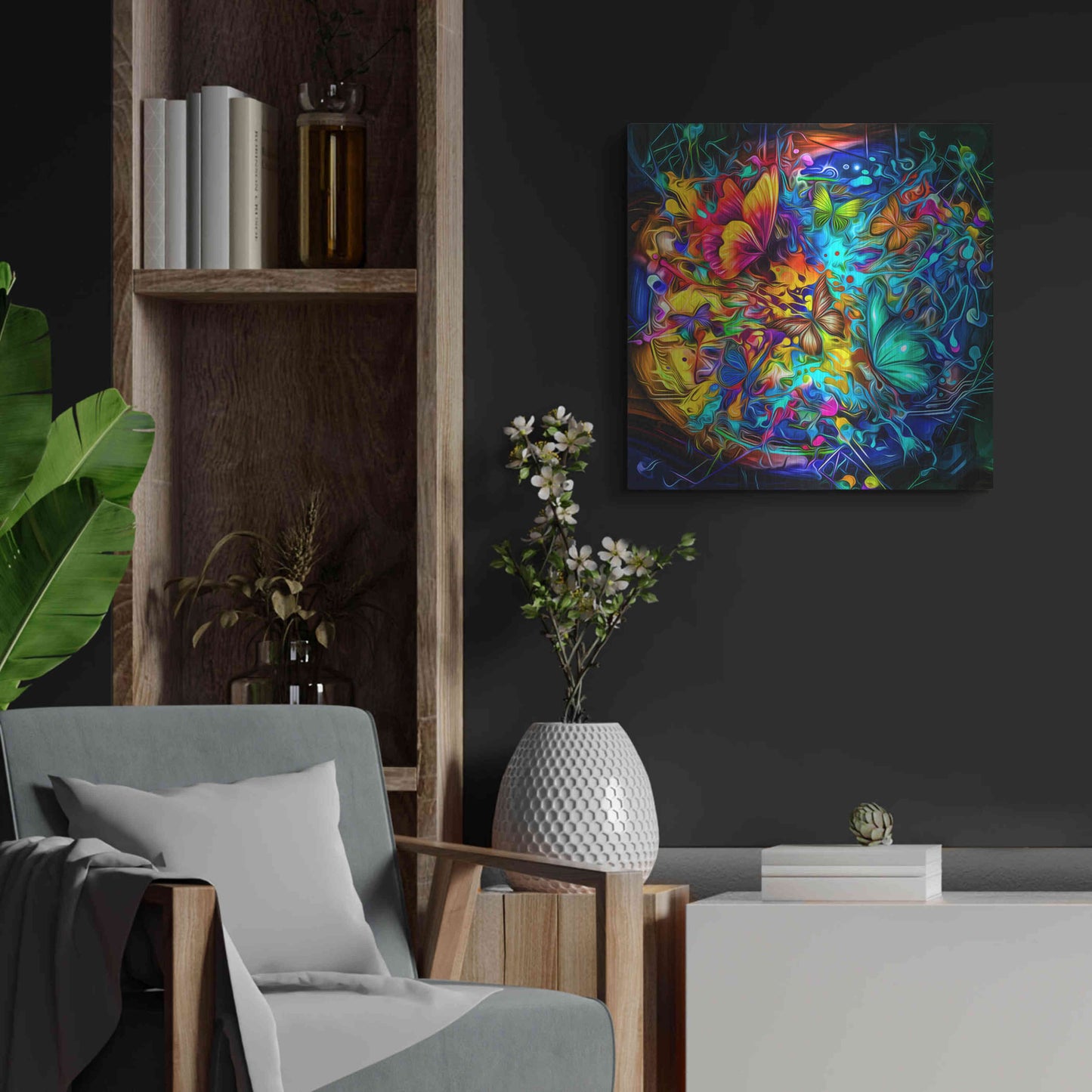 Luxe Metal Art 'Melting Pot' Metal Wall Art,24x24