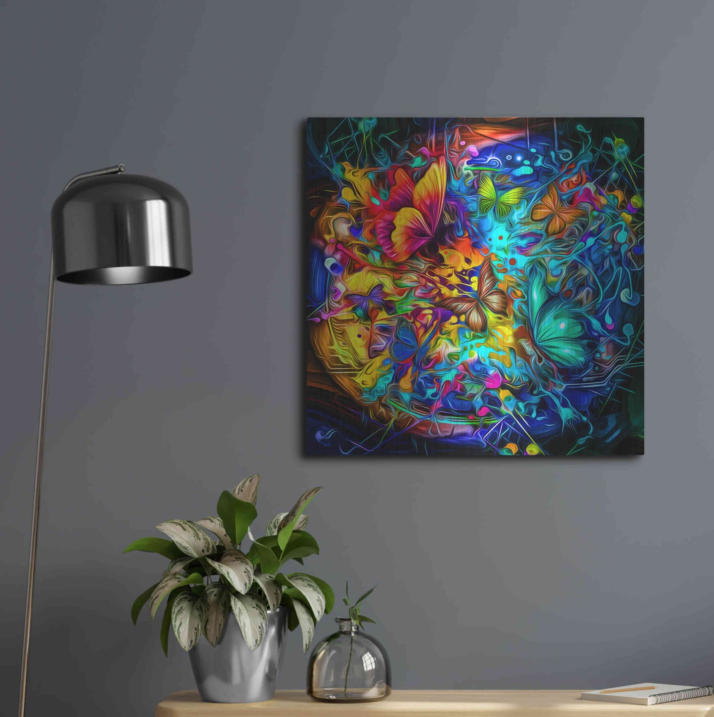 Luxe Metal Art 'Melting Pot' Metal Wall Art,24x24