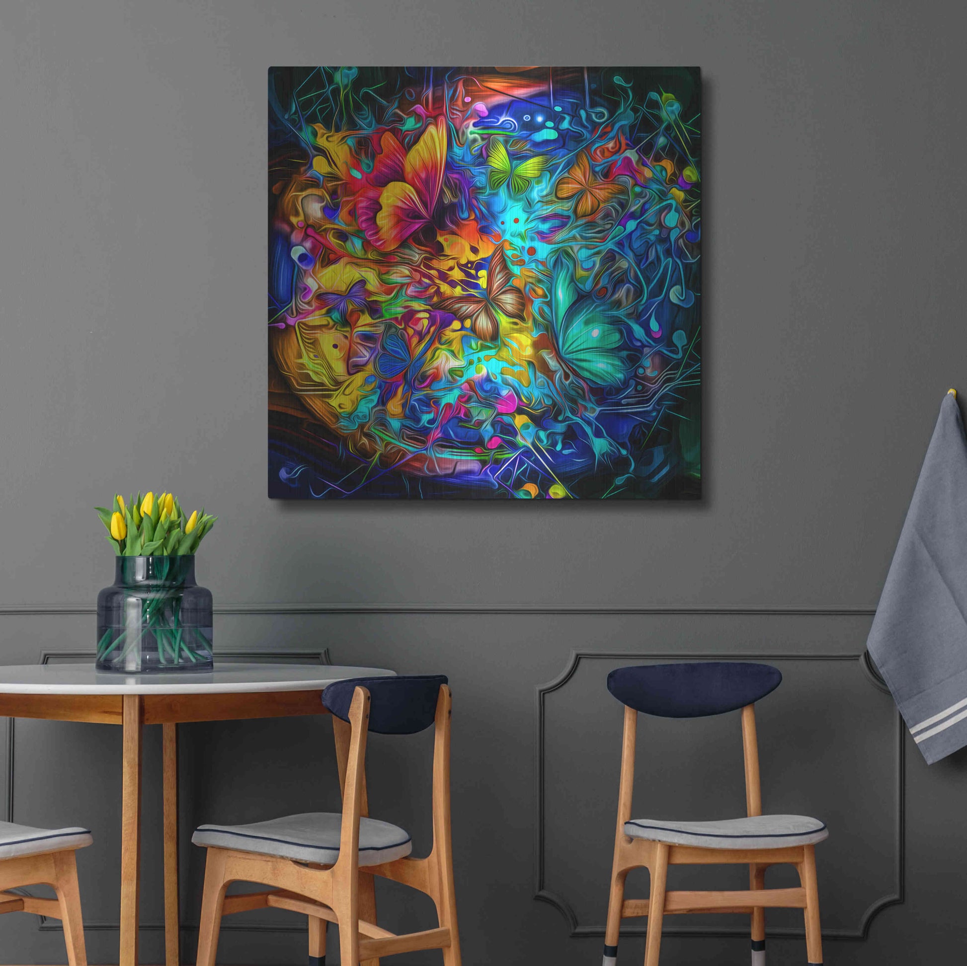 Luxe Metal Art 'Melting Pot' Metal Wall Art,36x36