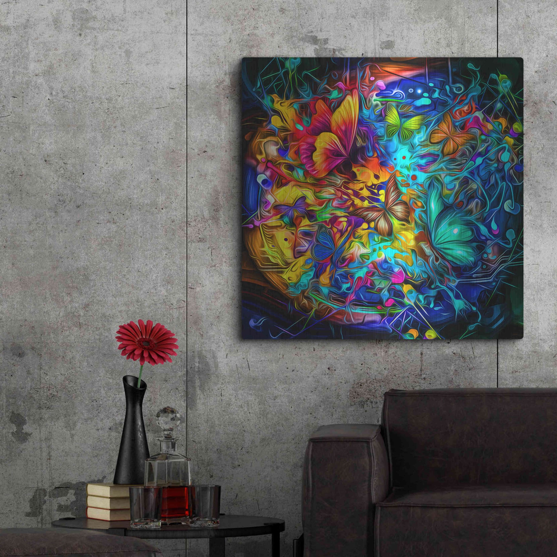 Luxe Metal Art 'Melting Pot' Metal Wall Art,36x36