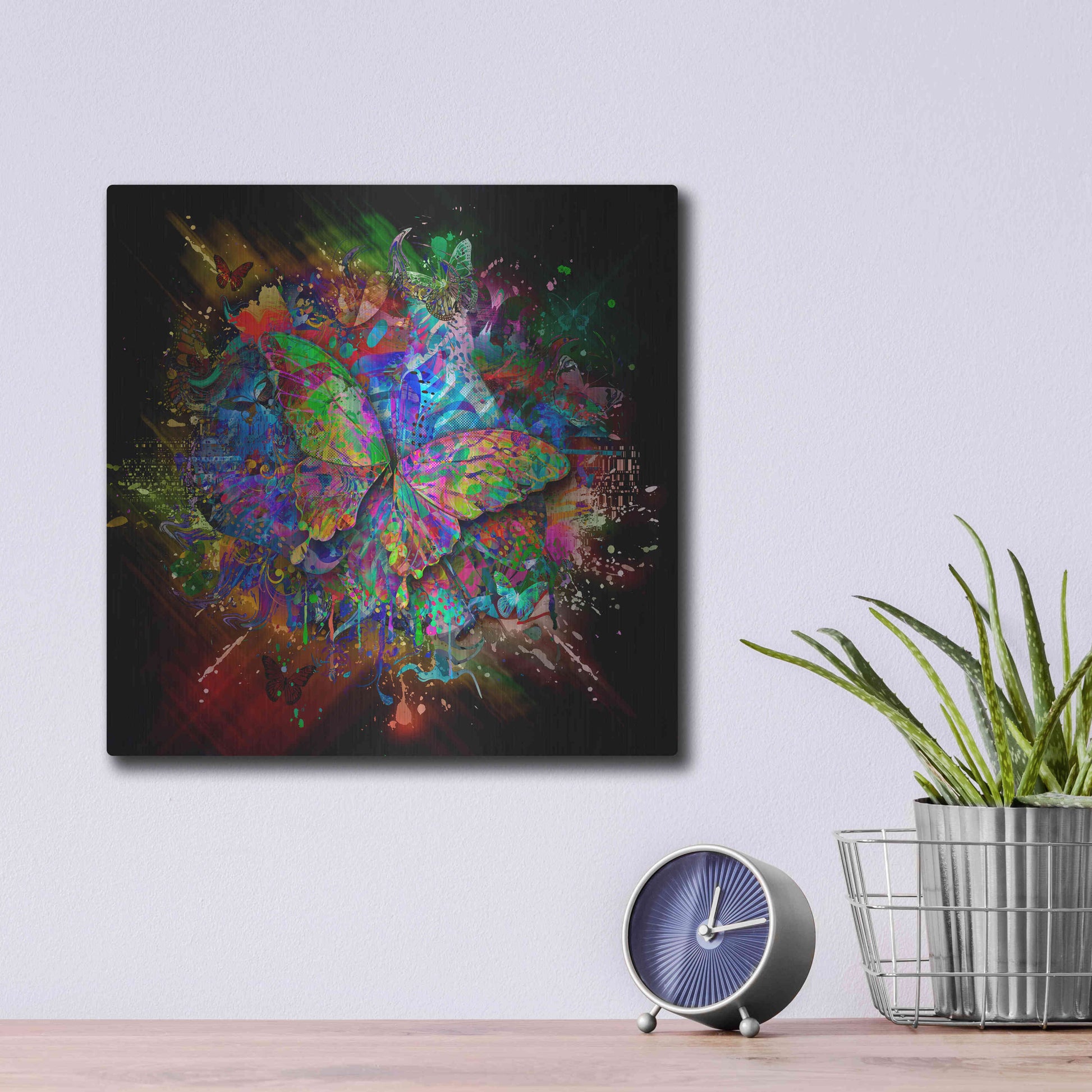 Luxe Metal Art 'Monarch' Metal Wall Art,12x12