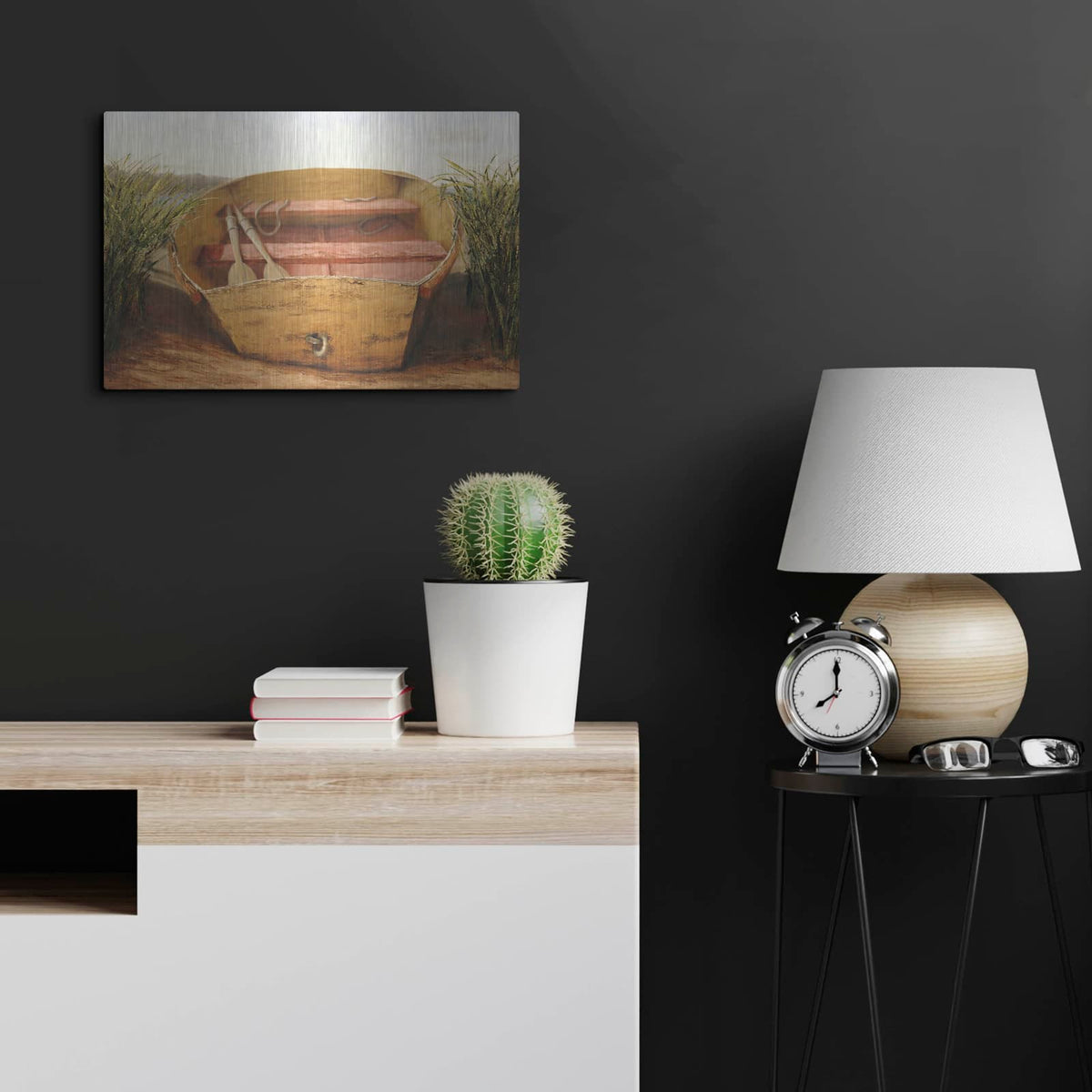 'Beached Dinghy' by Karl Soderlund – Metal Wall Art, 24x16 room view