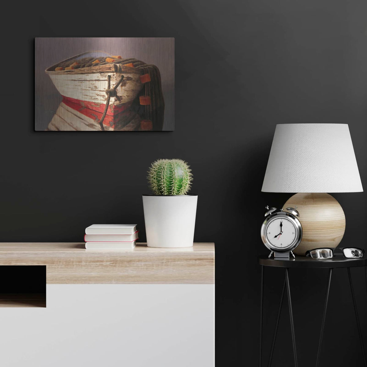'Swampscott Dory' by Karl Soderlund – Metal Wall Art, 24x16 room view