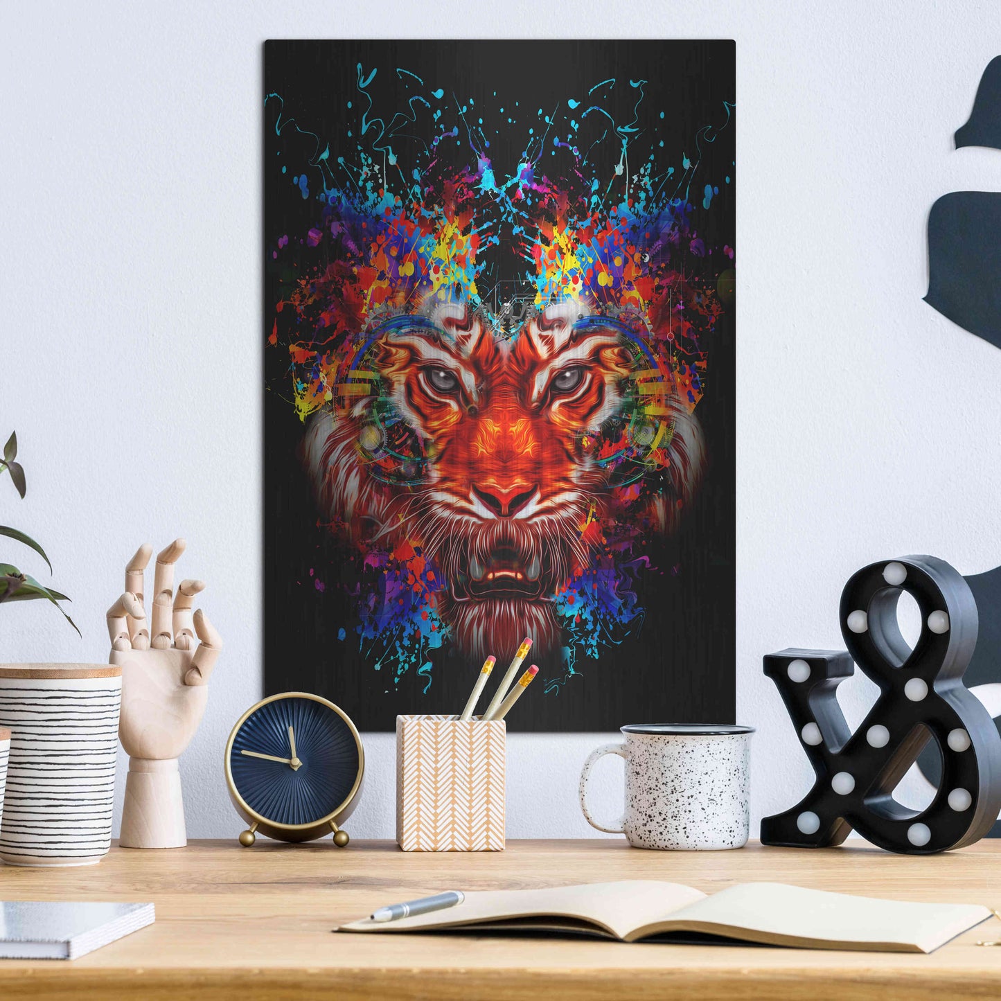 Luxe Metal Art 'Dubtiger' Metal Wall Art,12x16