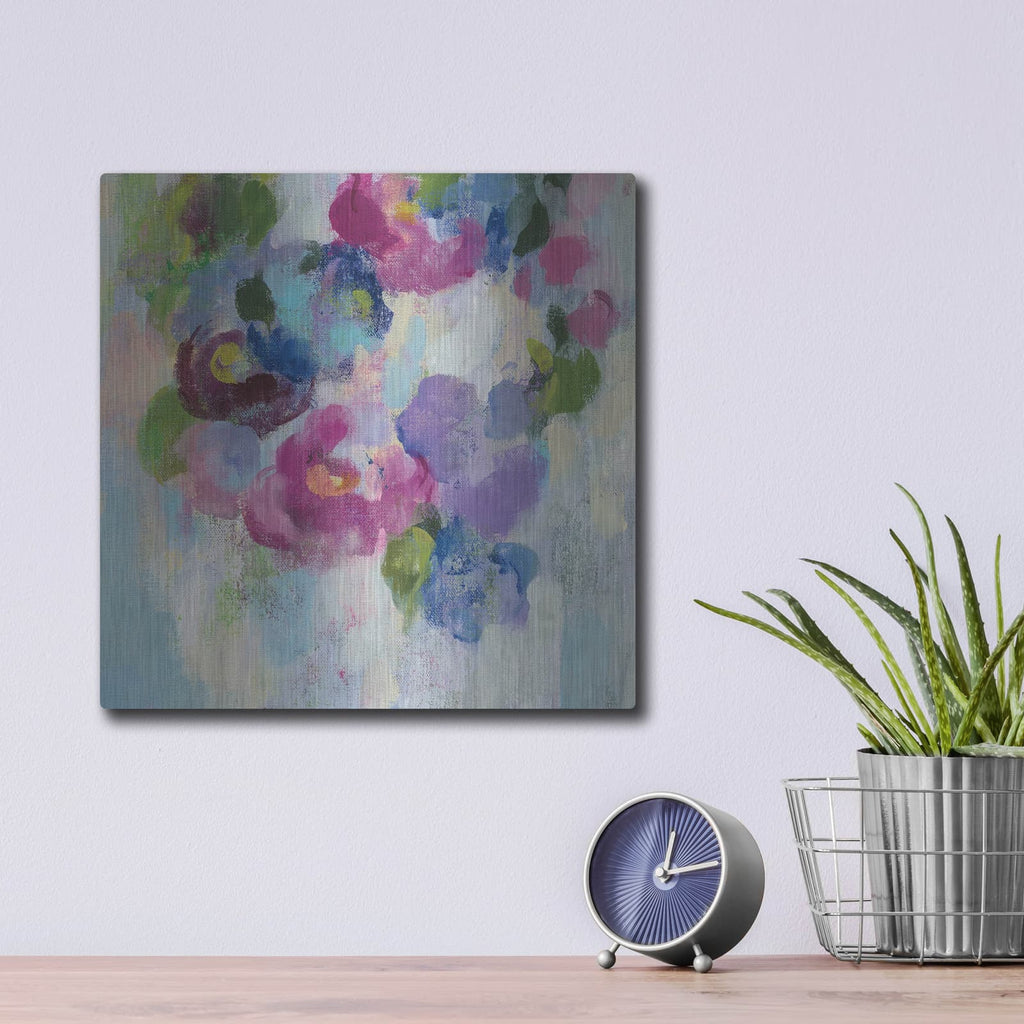 'Pink and Blue II' by Silvia Vassileva – Metal Wall Art, 12x12 room view