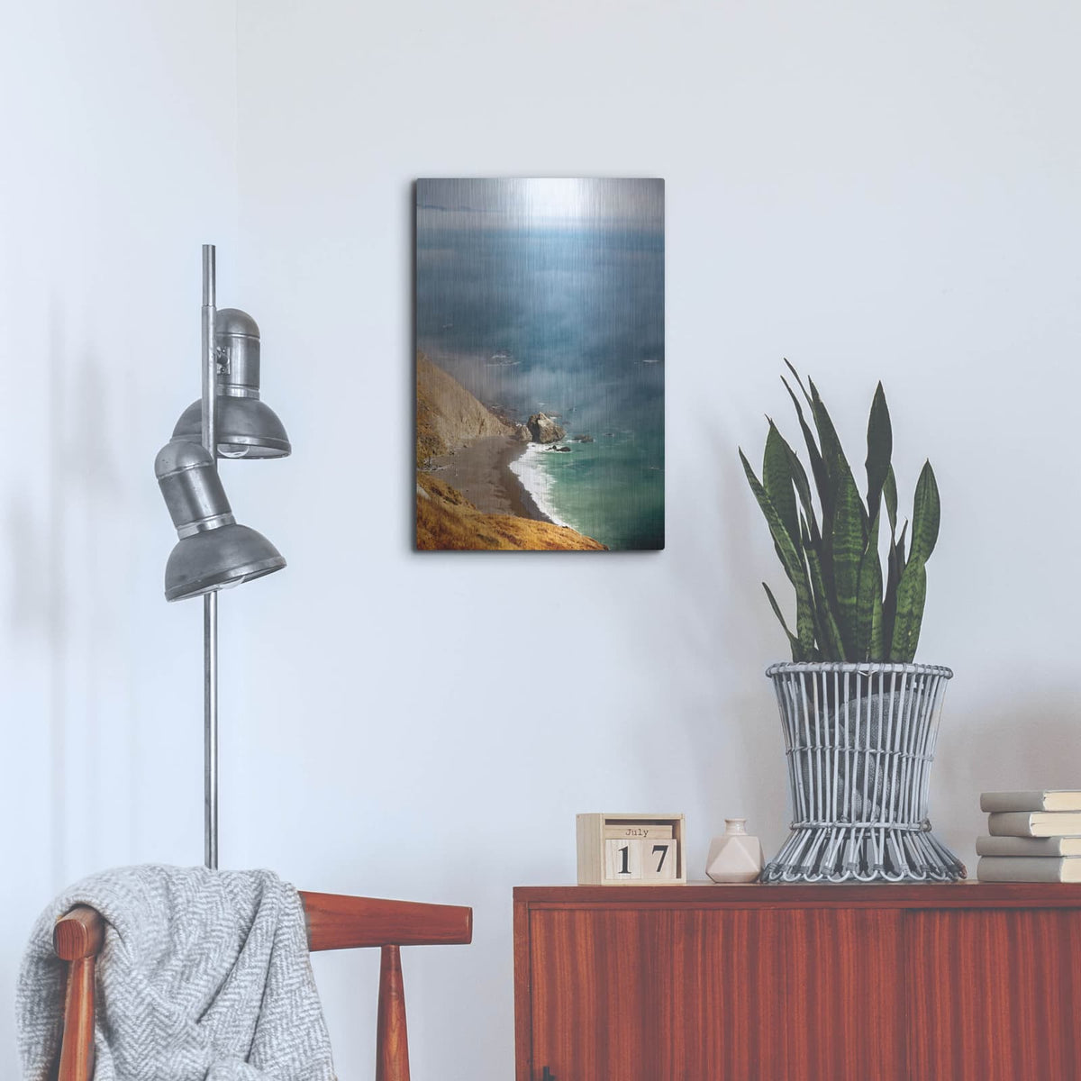 'California Fog' by Luxe Metal Portfolio – Metal Wall Art, 16x24 room view