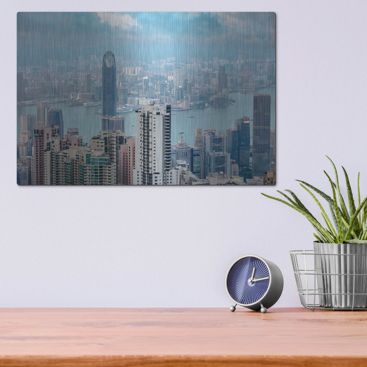 'Honk Kong View' by Luxe Metal Portfolio – Metal Wall Art, 16x12 room view