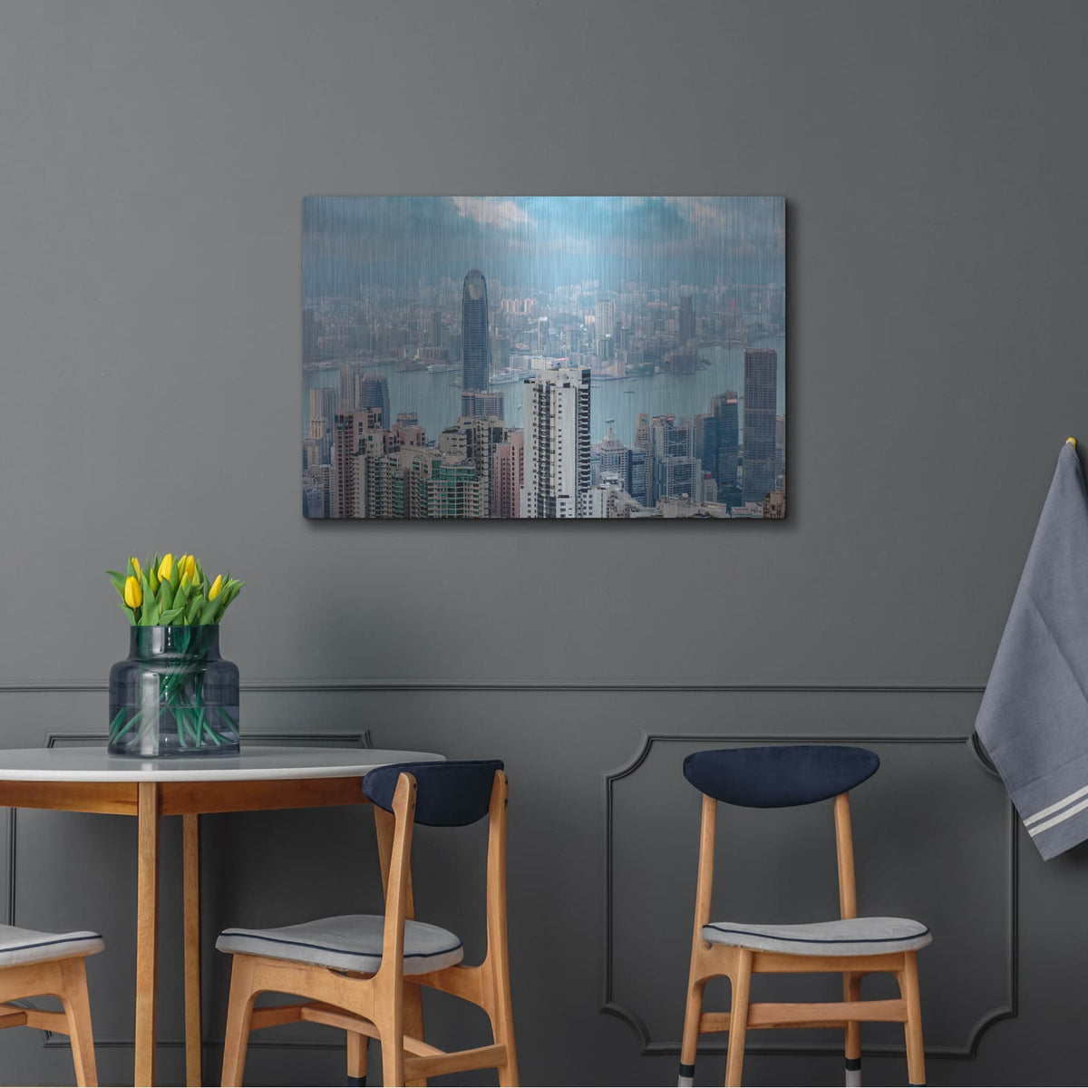 'Honk Kong View' by Luxe Metal Portfolio – Metal Wall Art, 36x24 room view