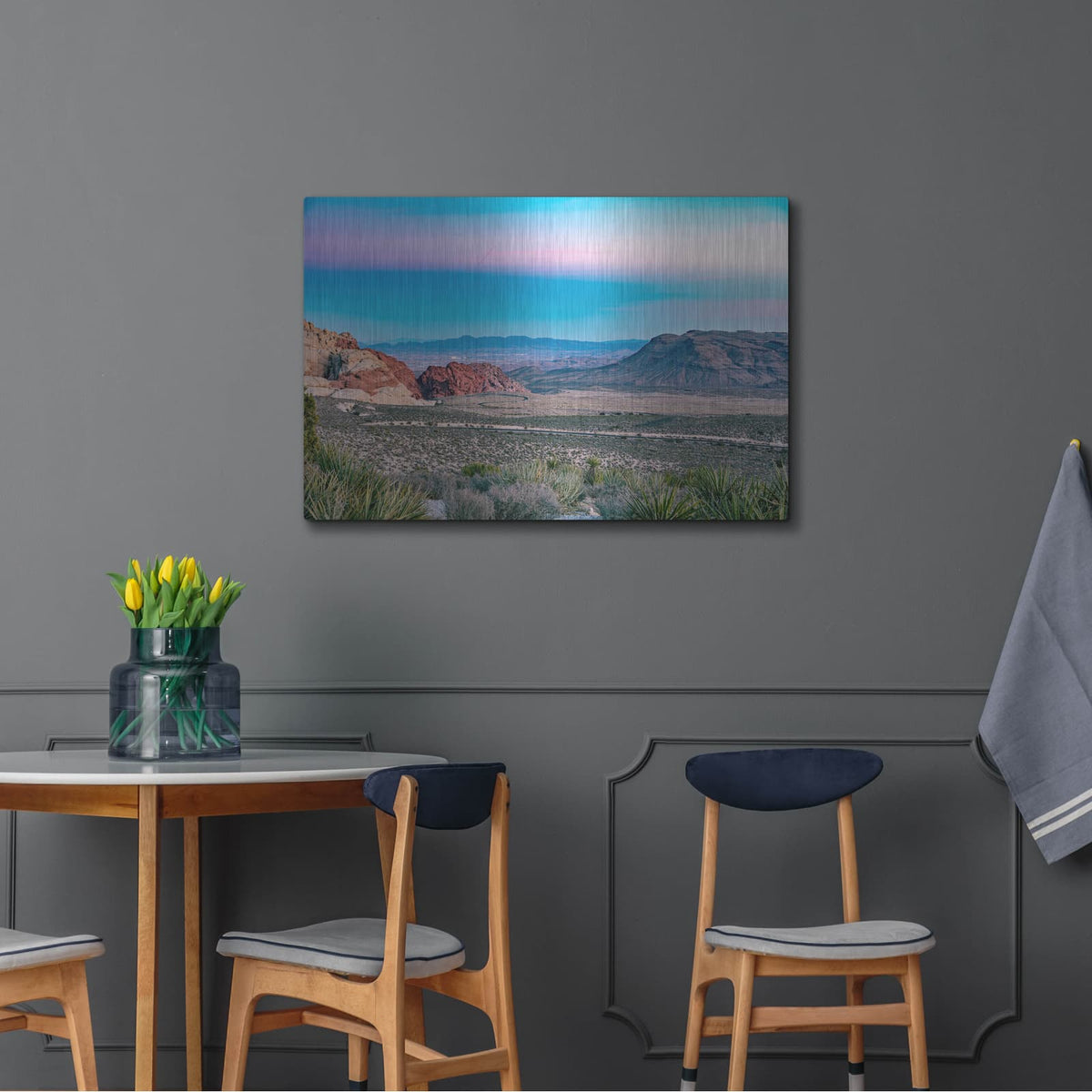 'Nevada - Red Rocks Sunset' by Luxe Metal Portfolio – Metal Wall Art, 36x24 room view