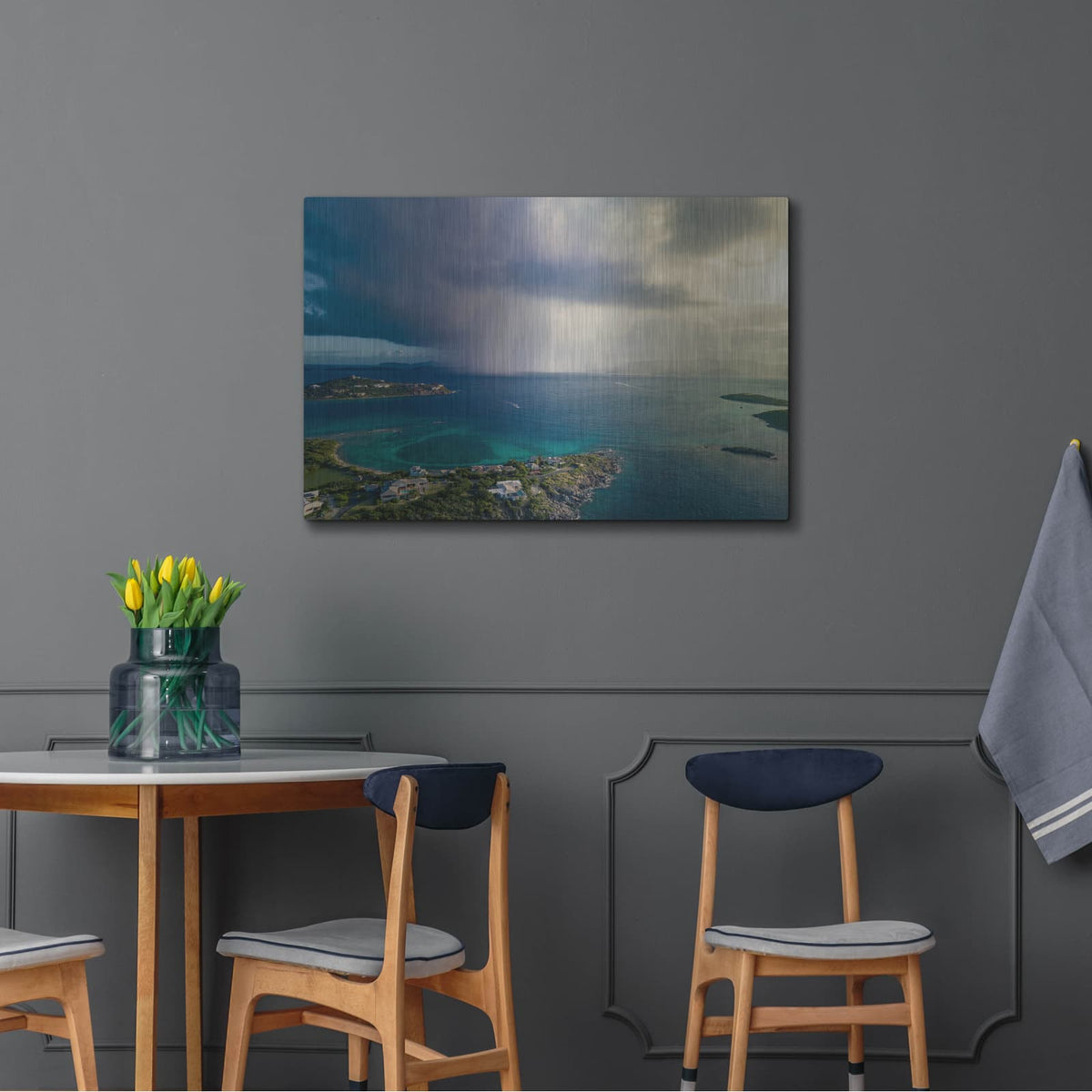 'St Thomas USVI Rain' by Luxe Metal Portfolio – Metal Wall Art, 36x24 room view