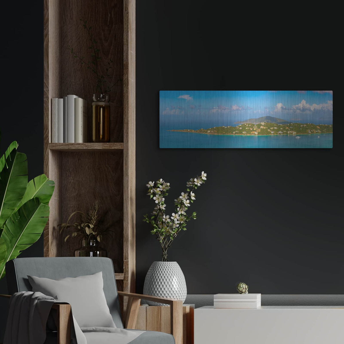'Magens Bay St Thomas USVI' by Luxe Metal Portfolio – Metal Wall Art, 36x12 room view