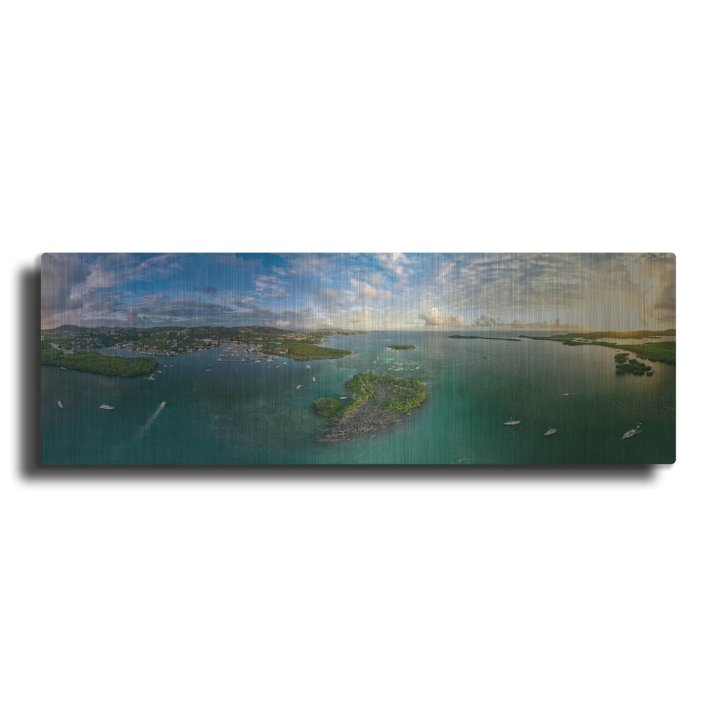 'St Thomas USVI Sunset Panorama' by Luxe Metal Portfolio – Metal Wall Art