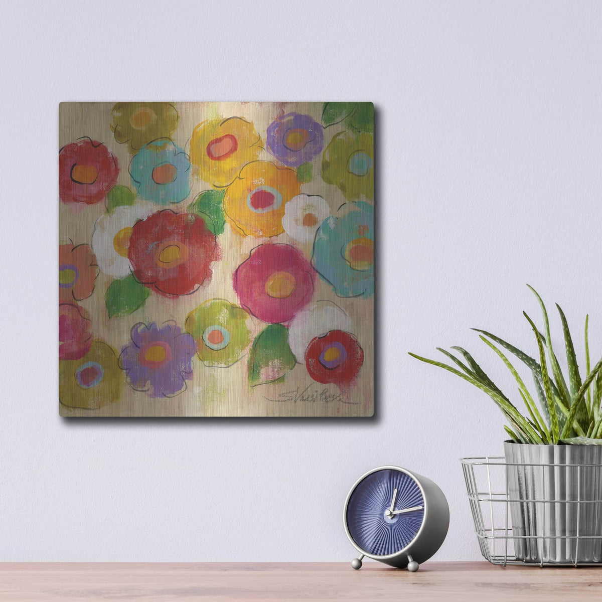 'Bohemian Bouquet III' by Silvia Vassileva – Metal Wall Art, 12x12 room view