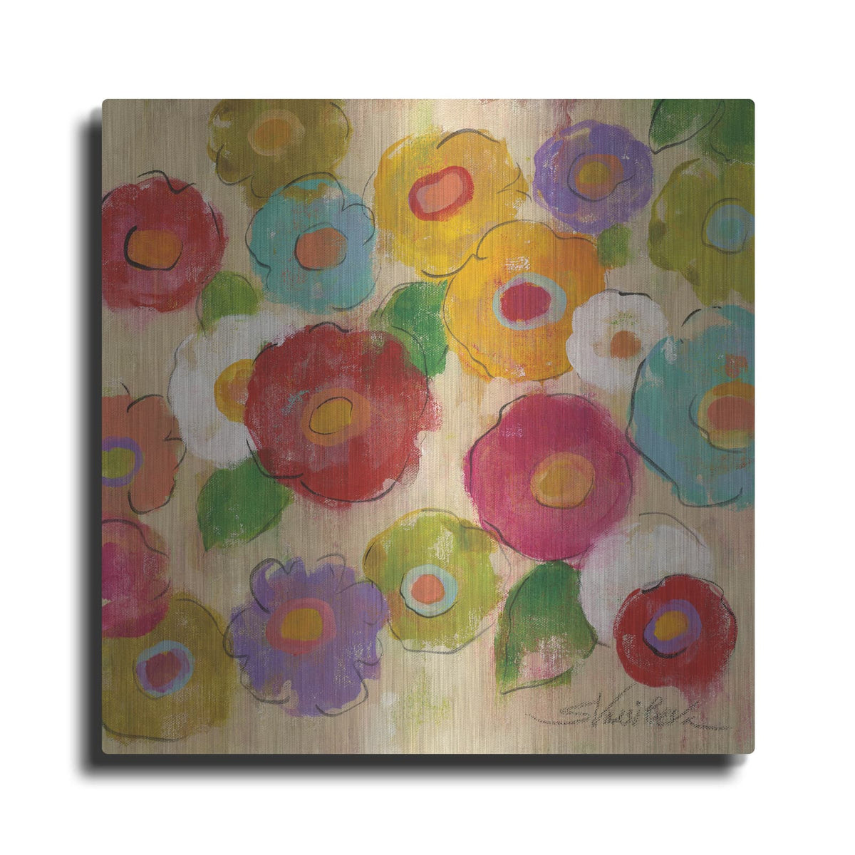 'Bohemian Bouquet III' by Silvia Vassileva – Metal Wall Art