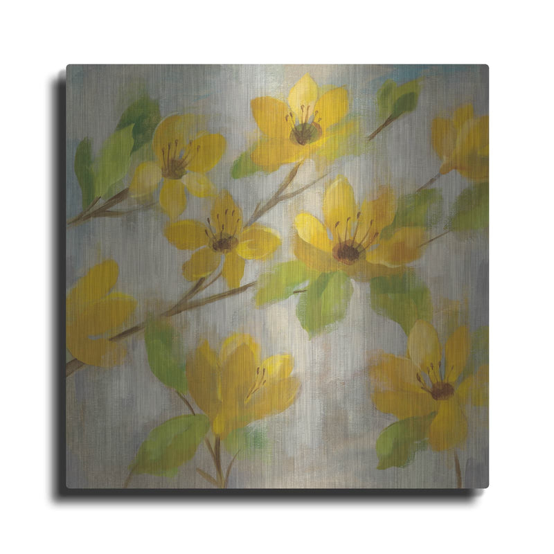 'Golden Bloom II' by Silvia Vassileva – Metal Wall Art
