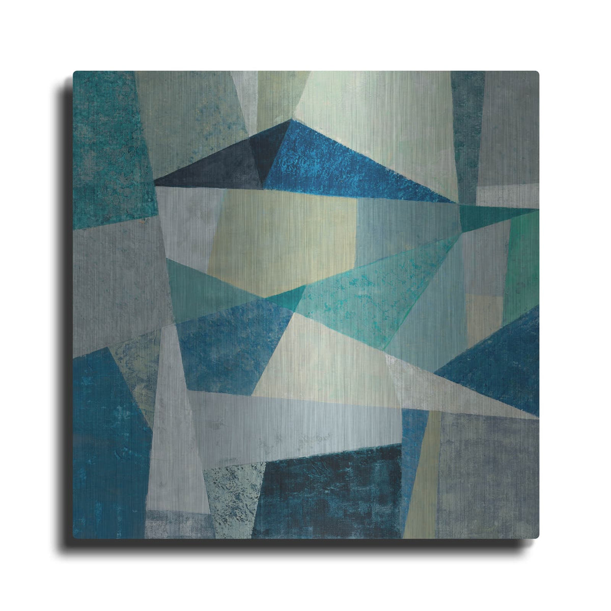 'Indigo Geo Metric' by Silvia Vassileva – Metal Wall Art