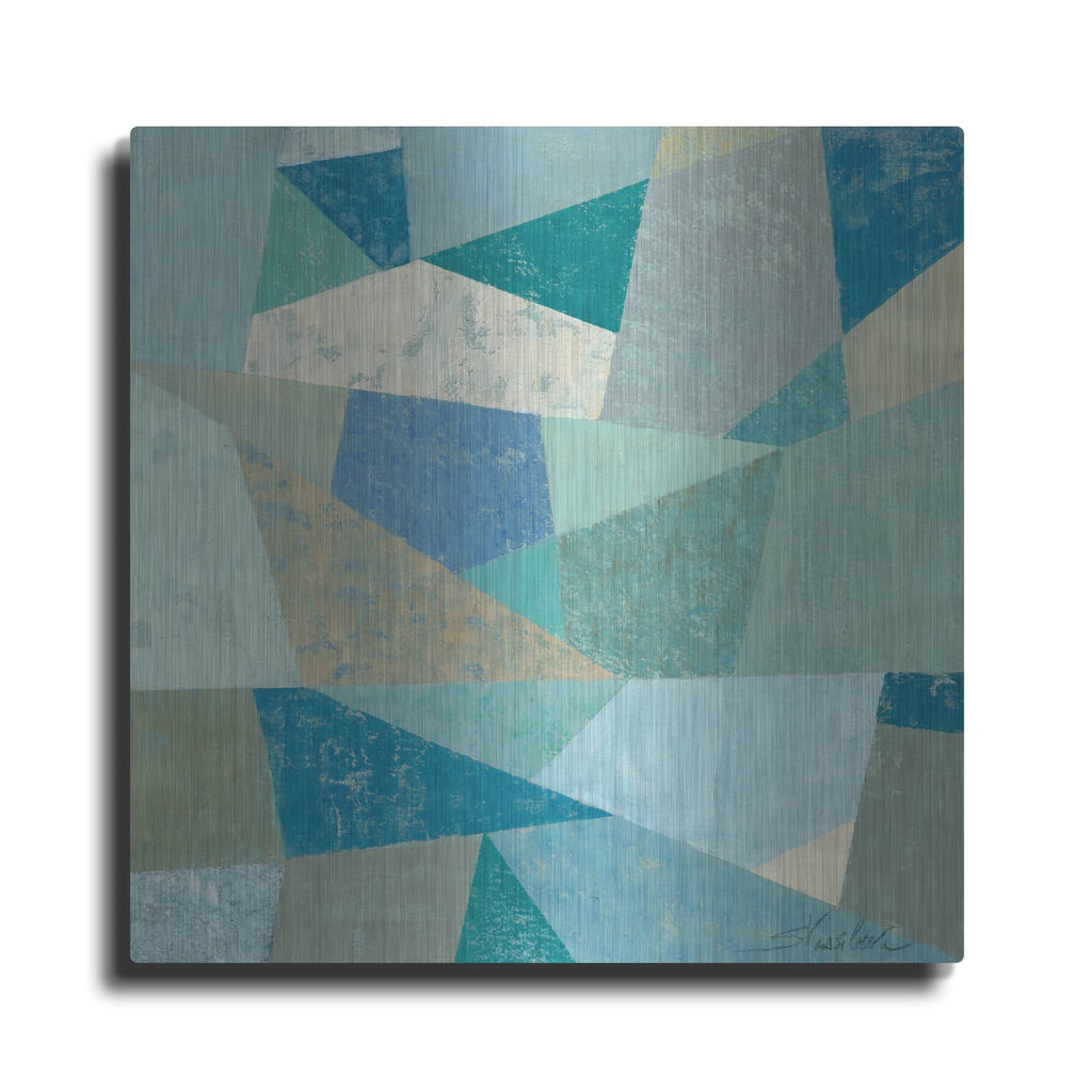 'Teal Geo Metric' by Silvia Vassileva – Metal Wall Art