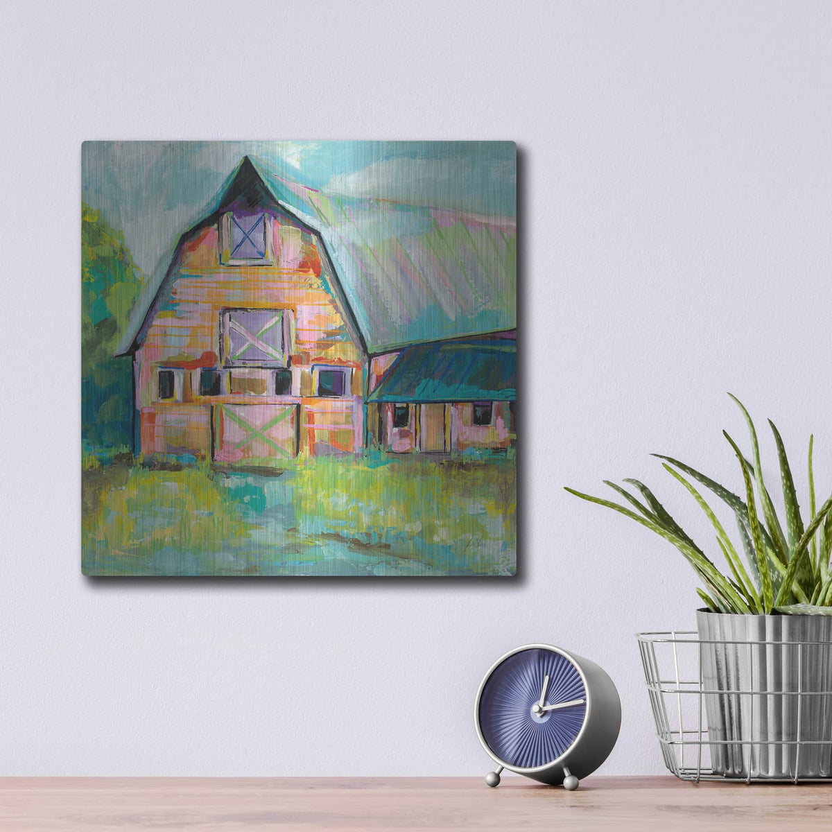 'Going to the Country II' by Jeanette Vertentes – Metal Wall Art, 12x12 room view