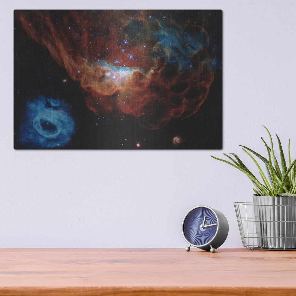 'The Cosmic Reef NGC 2014 and NGC 2020' by NASA Space Photos – Metal Wall Art, 16x12 room view