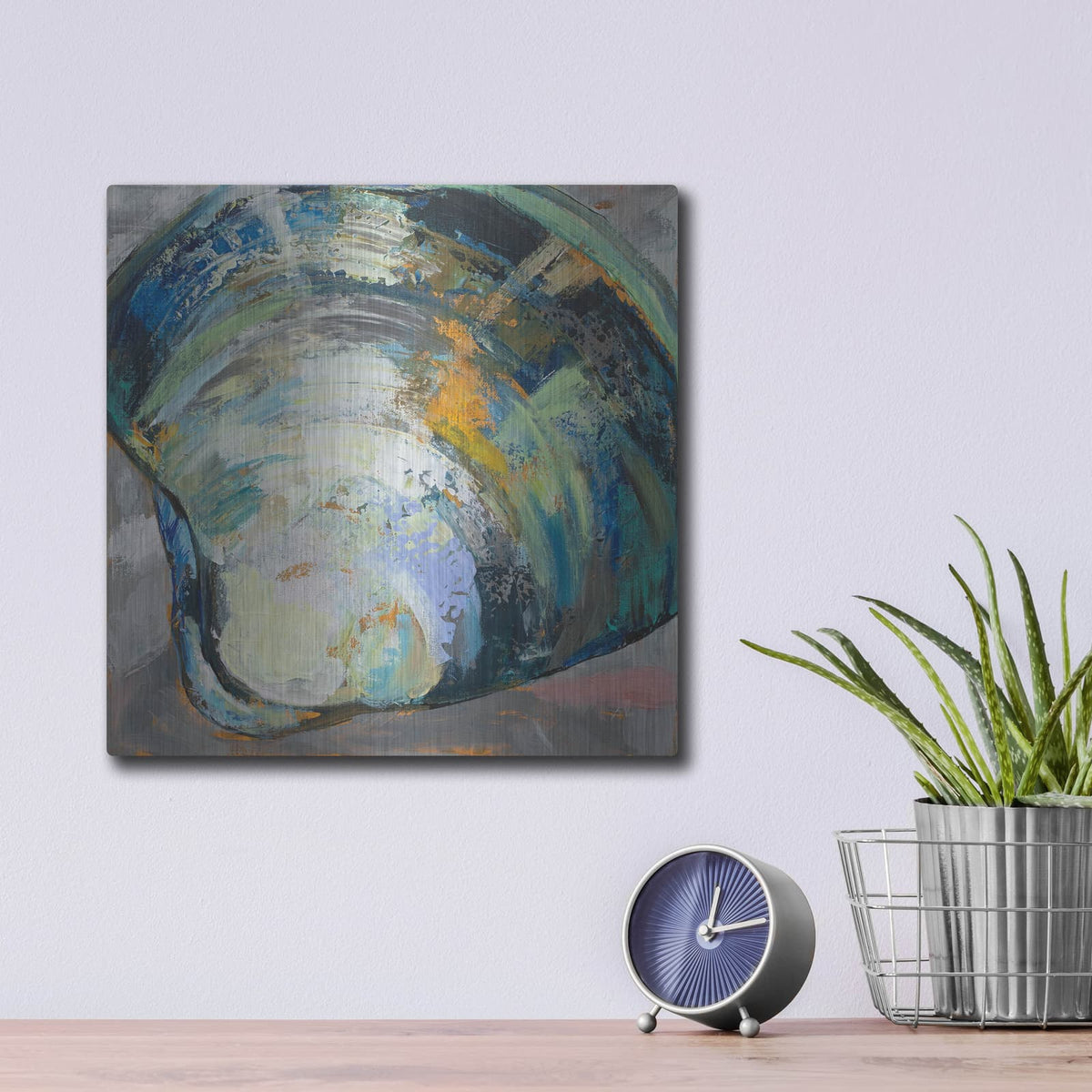 'Clamshell Two' by Jeanette Vertentes – Metal Wall Art, 12x12 room view