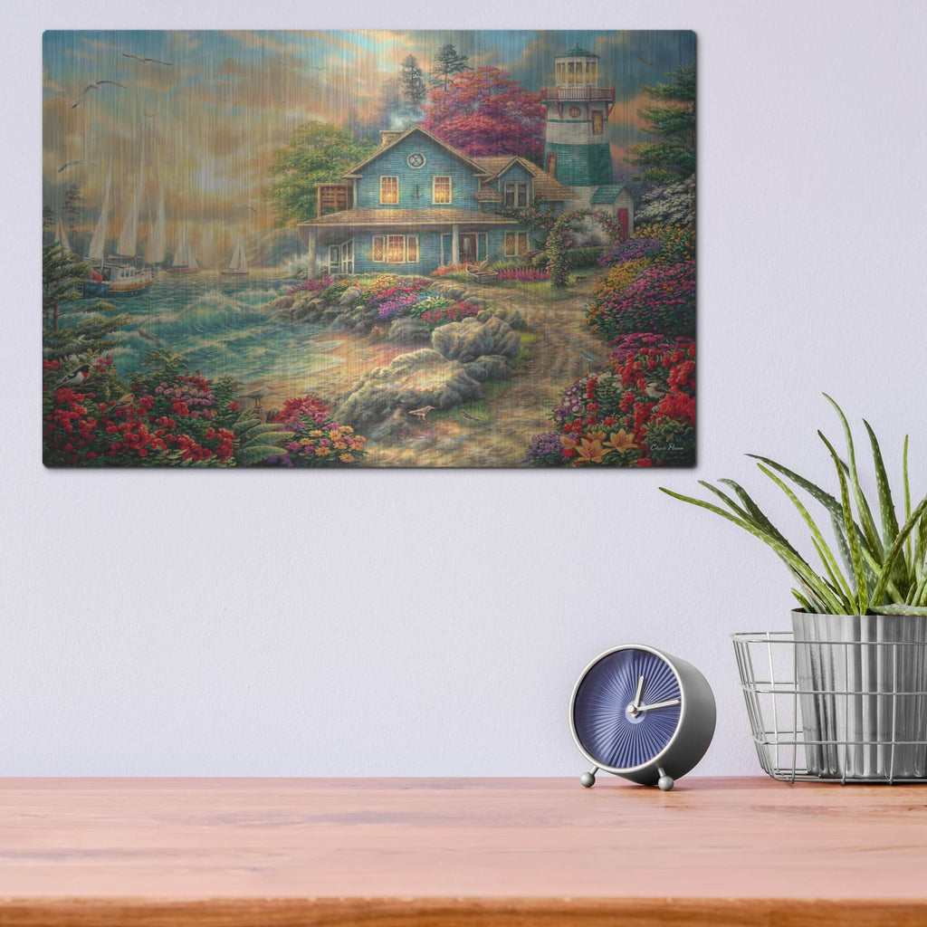 'Sunrise by the Sea' by Chuck Pinson – Metal Wall Art, 16x12 room view