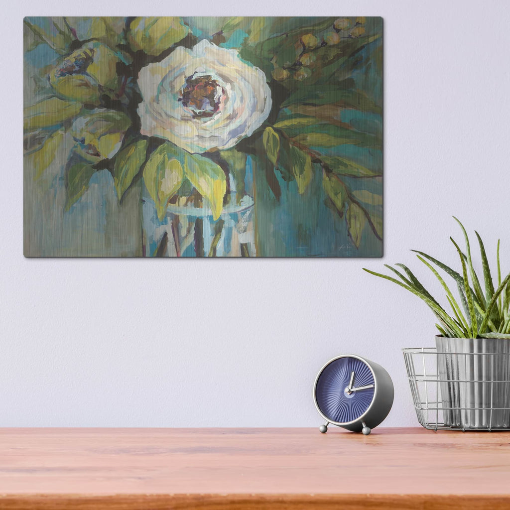 'Aqua Solo' by Jeanette Vertentes – Metal Wall Art, 16x12 room view