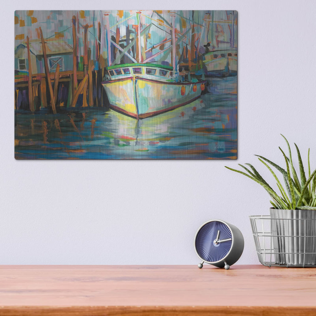 'At the Dock' by Jeanette Vertentes – Metal Wall Art, 16x12 room view