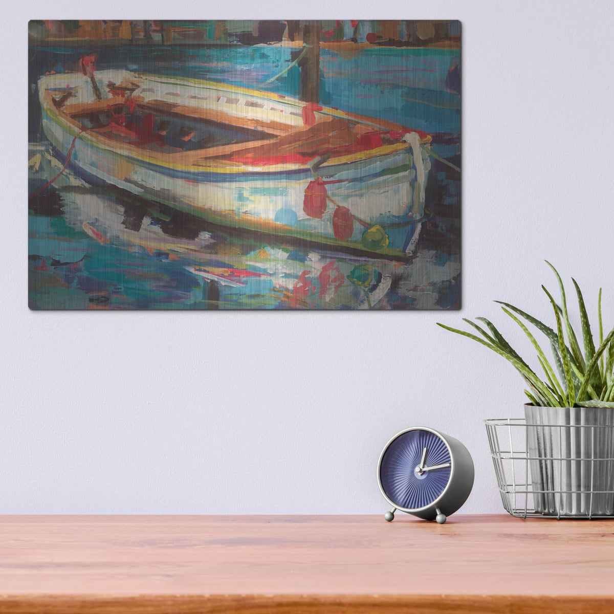 'Solo Boat' by Jeanette Vertentes – Metal Wall Art, 16x12 room view