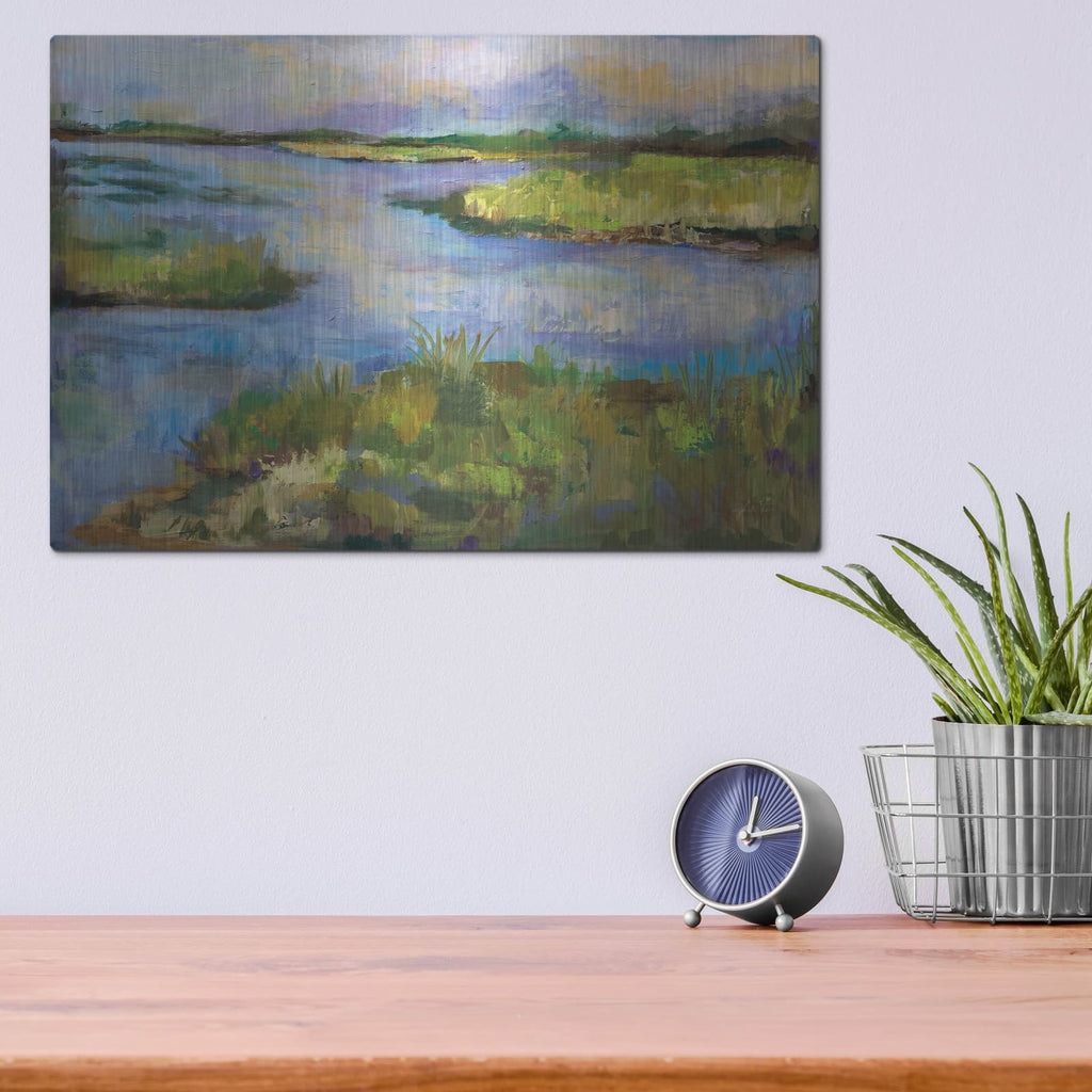 'Connecticut Marsh' by Jeanette Vertentes – Metal Wall Art, 16x12 room view