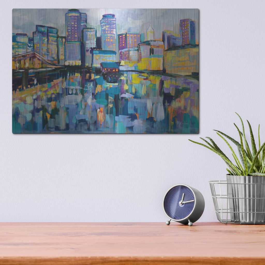 'Boston Harbor' by Jeanette Vertentes – Metal Wall Art, 16x12 room view