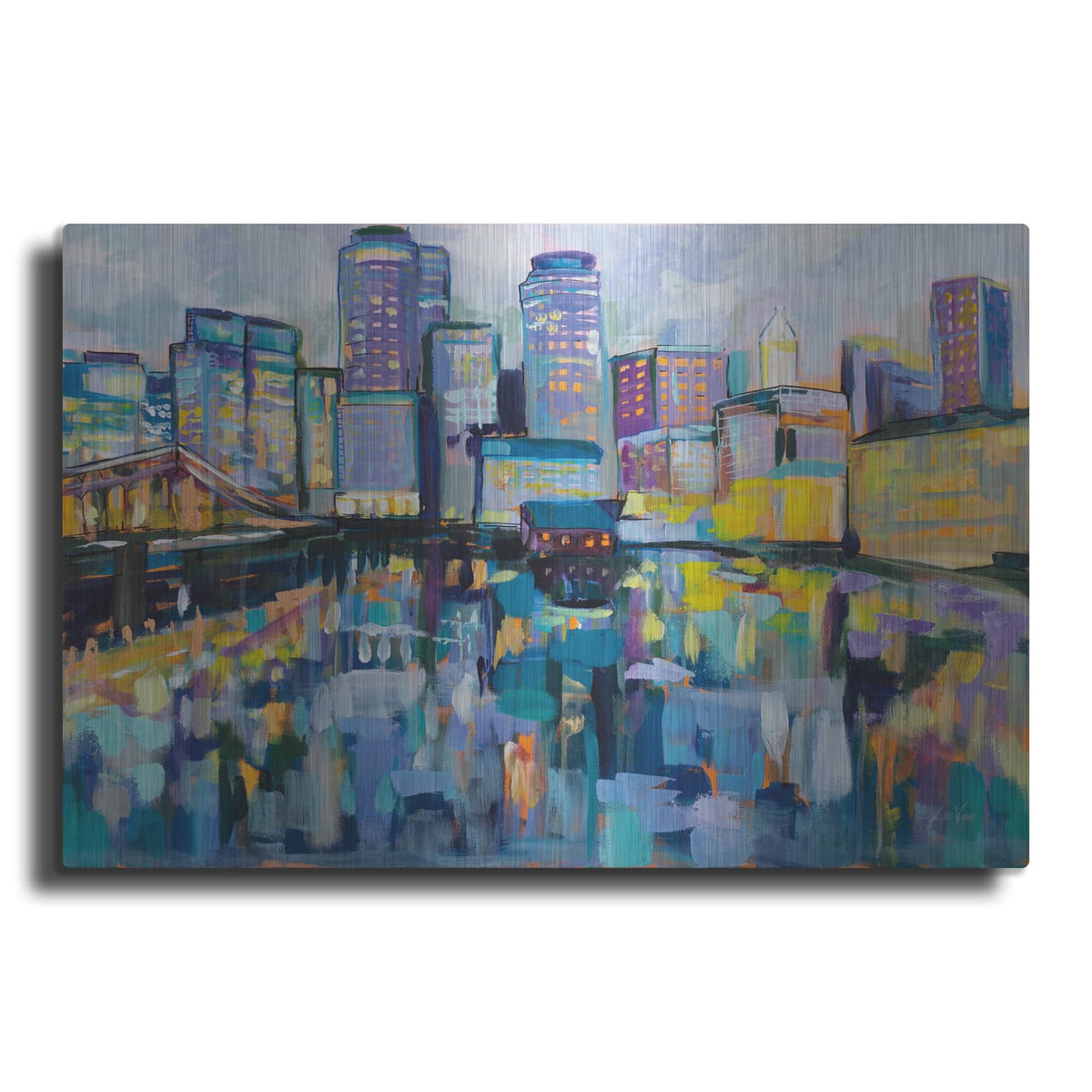 'Boston Harbor' by Jeanette Vertentes – Metal Wall Art