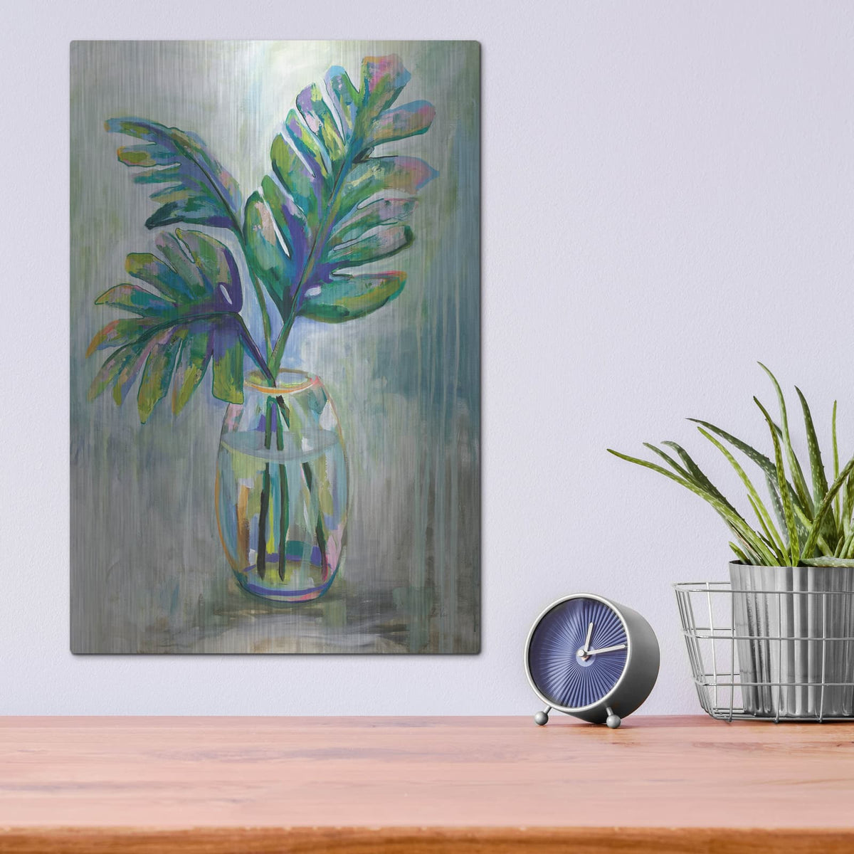 'Palm Leaves II' by Jeanette Vertentes – Metal Wall Art, 12x16 room view