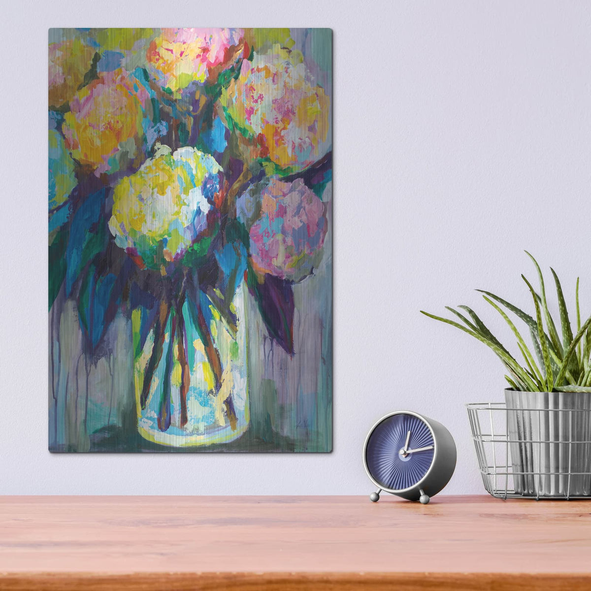 'Full of Hydrangeas' by Jeanette Vertentes – Metal Wall Art, 12x16 room view