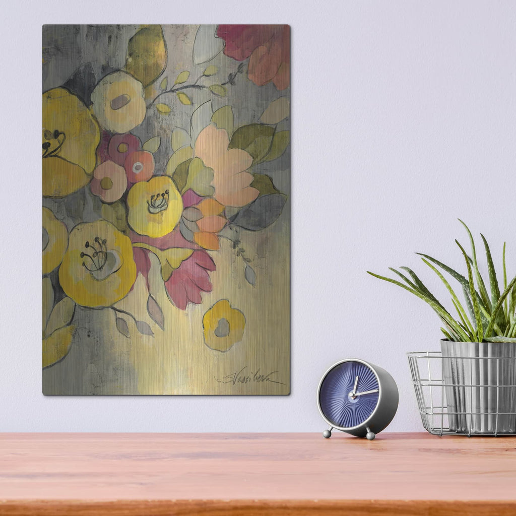 'Yellow Floral Duo I' by Silvia Vassileva – Metal Wall Art, 12x16 room view