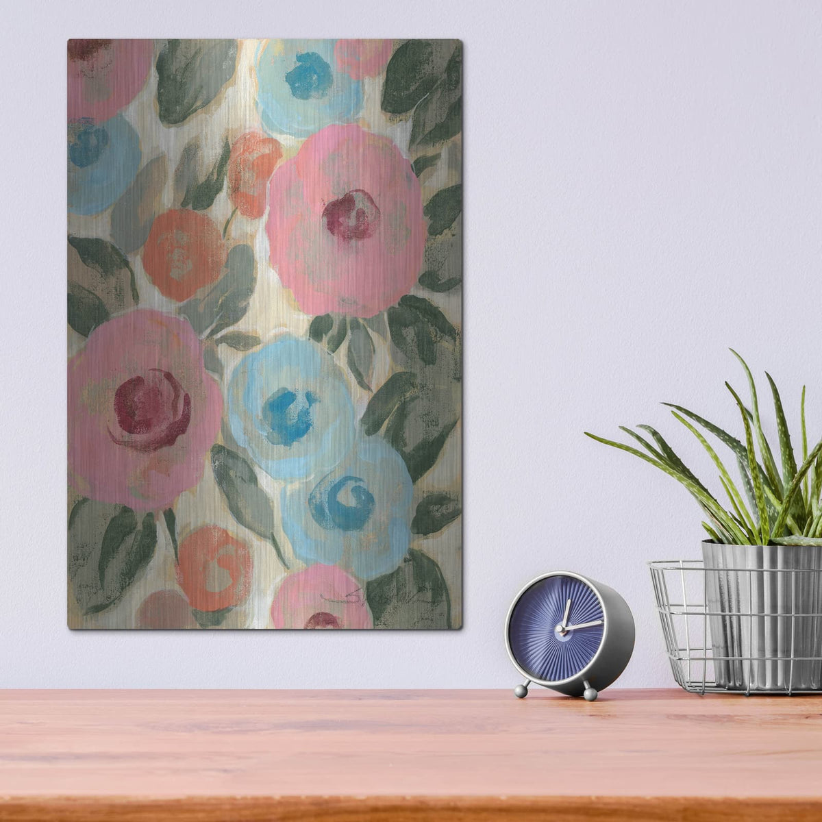 'Parisian Floral III' by Silvia Vassileva – Metal Wall Art, 12x16 room view