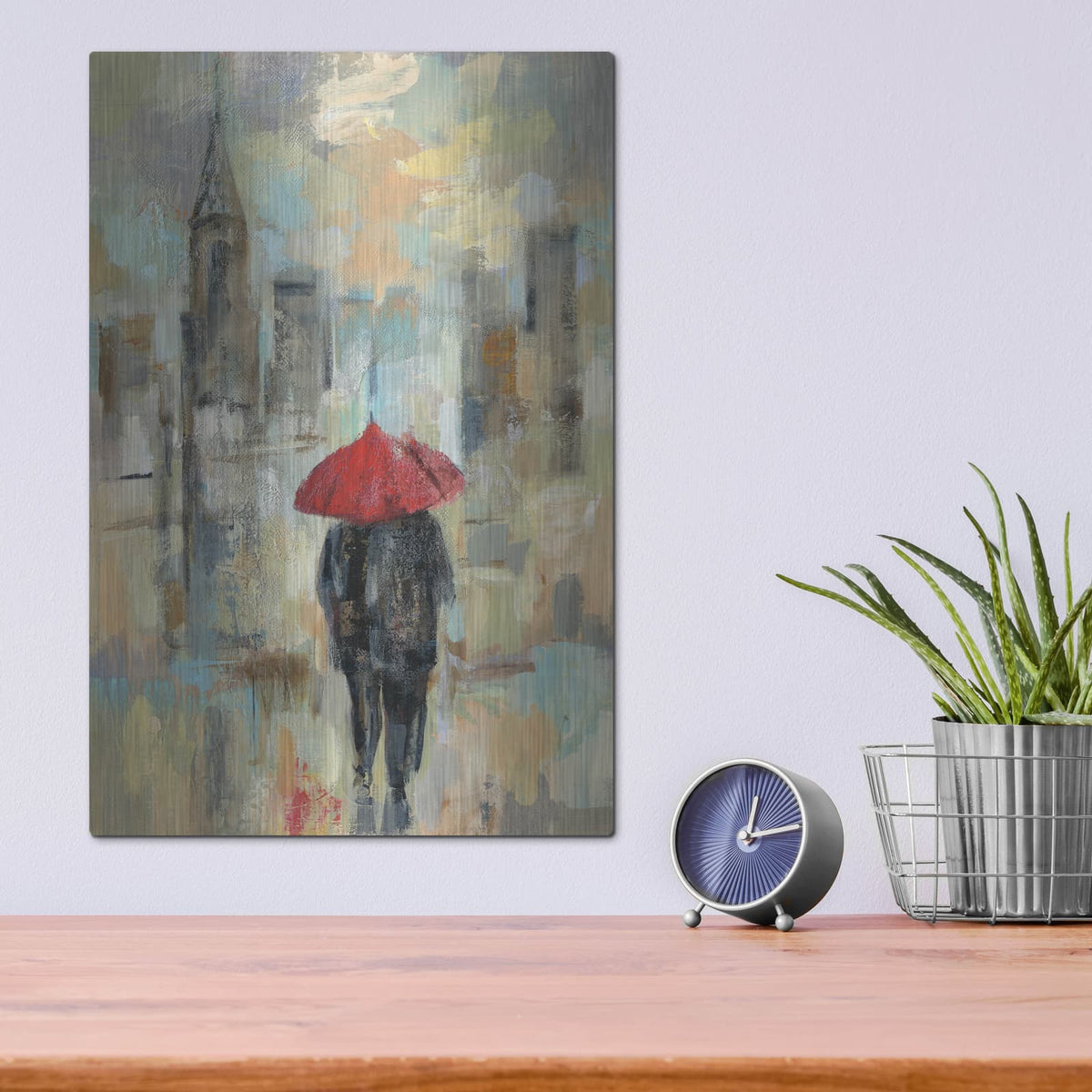 'Rain in the City I' by Silvia Vassileva – Metal Wall Art, 12x16 room view