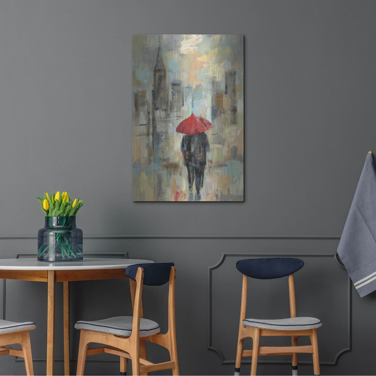 'Rain in the City I' by Silvia Vassileva – Metal Wall Art, 24x36 room view
