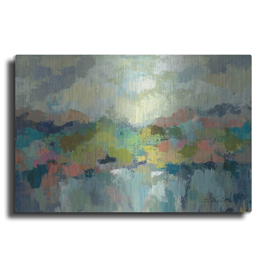 'Abstract Lakeside' by Silvia Vassileva – Metal Wall Art