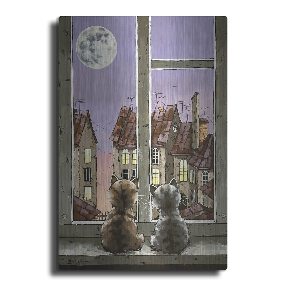 'Moon Dreamers' by Alexander Gunin – Metal Wall Art