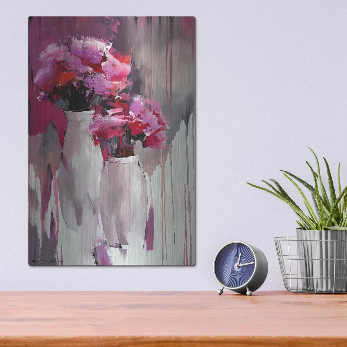 'Pink Bouquet' by Alexander Gunin – Metal Wall Art, 12x16 room view