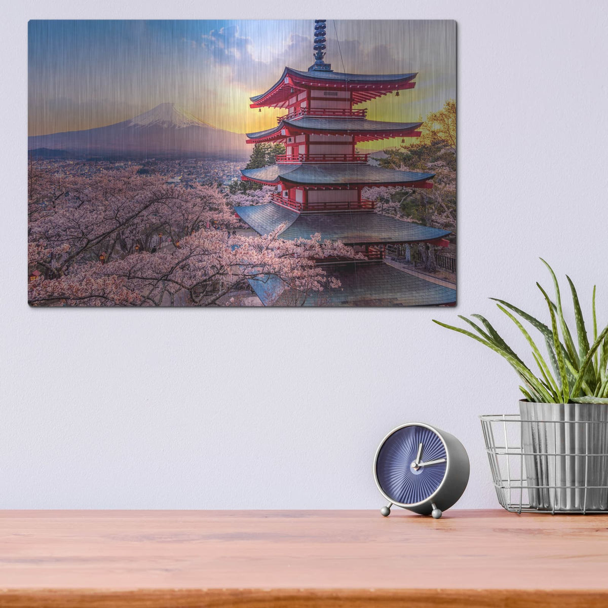 'Chureito Pagoda Japan' by Luxe Metal Portfolio – Metal Wall Art, 16x12 room view
