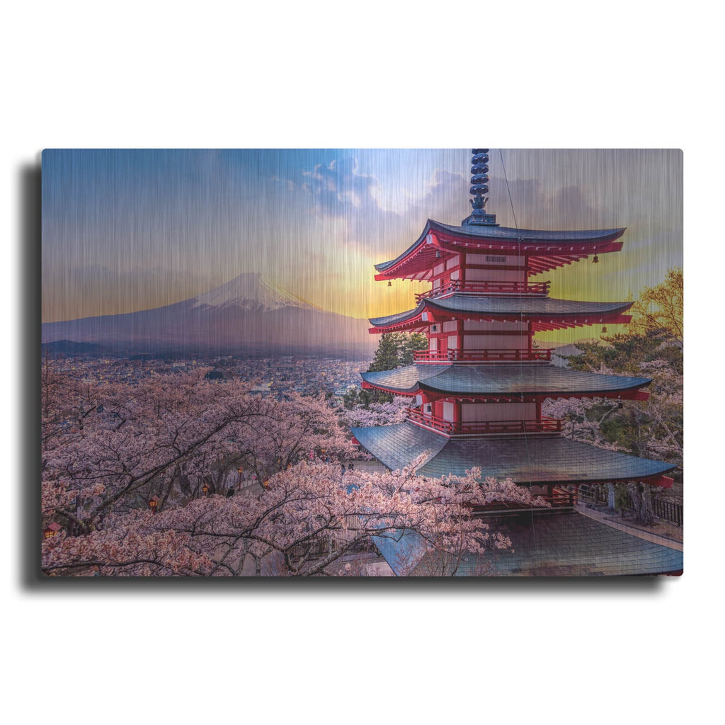 'Chureito Pagoda Japan' by Luxe Metal Portfolio – Metal Wall Art