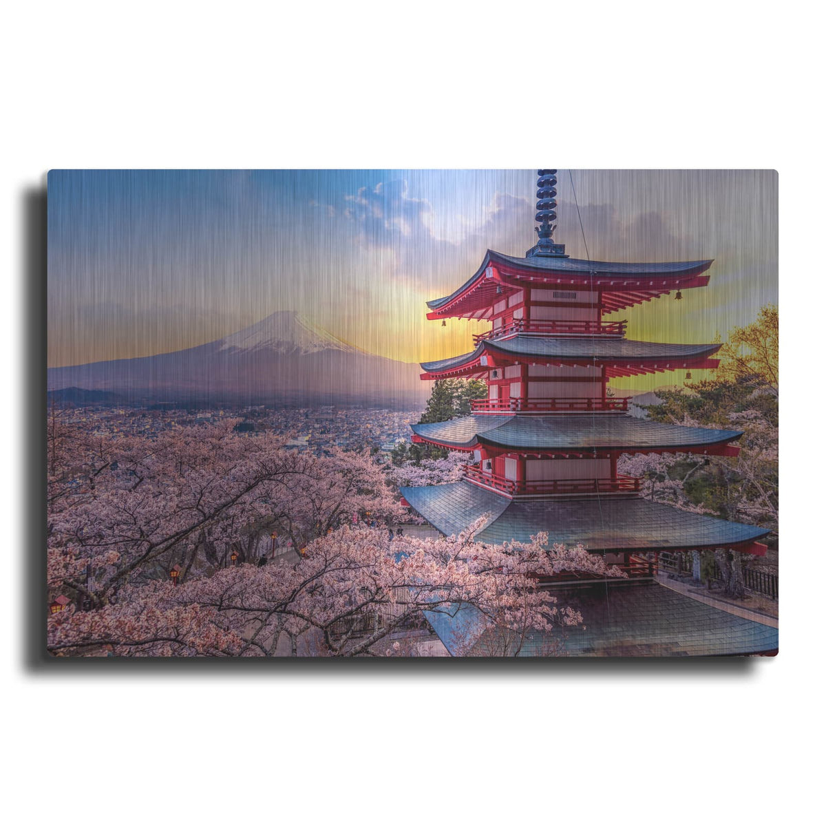 'Chureito Pagoda Japan' by Luxe Metal Portfolio – Metal Wall Art