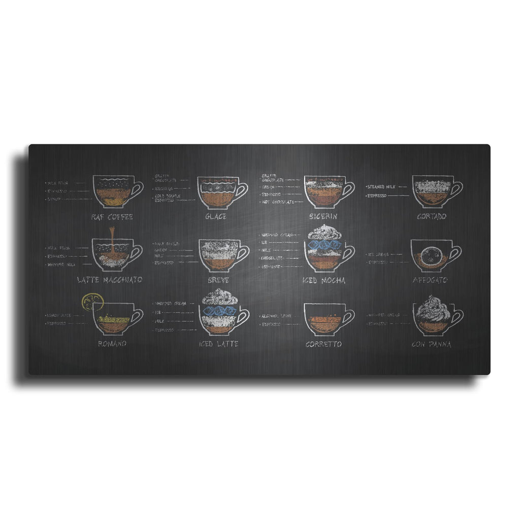 'Coffee Recipes' by Luxe Metal Portfolio – Metal Wall Art