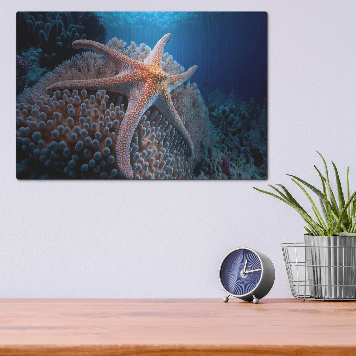 'Coral Starfish' by Luxe Metal Portfolio – Metal Wall Art, 16x12 room view