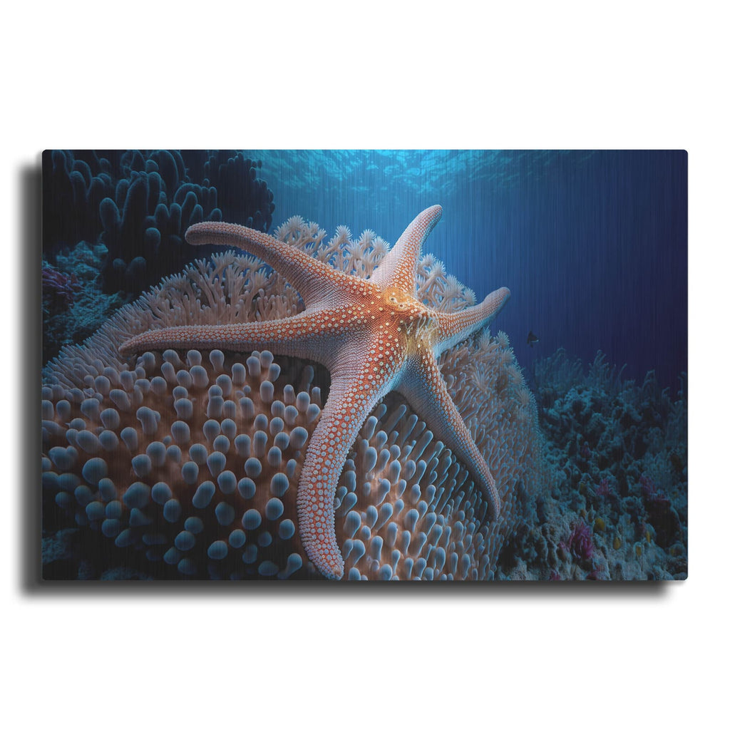 'Coral Starfish' by Luxe Metal Portfolio – Metal Wall Art