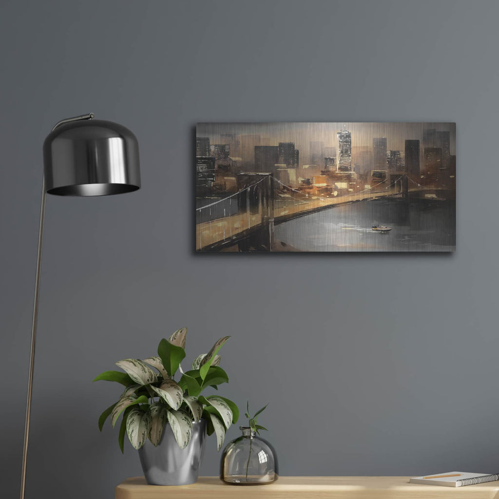 'New York by Lisima' by Luxe Metal Portfolio – Metal Wall Art, 24x12 room view