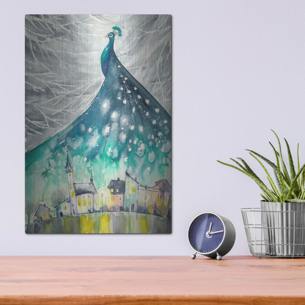 'Peacock's Shadow' by Luxe Metal Portfolio – Metal Wall Art, 12x16 room view