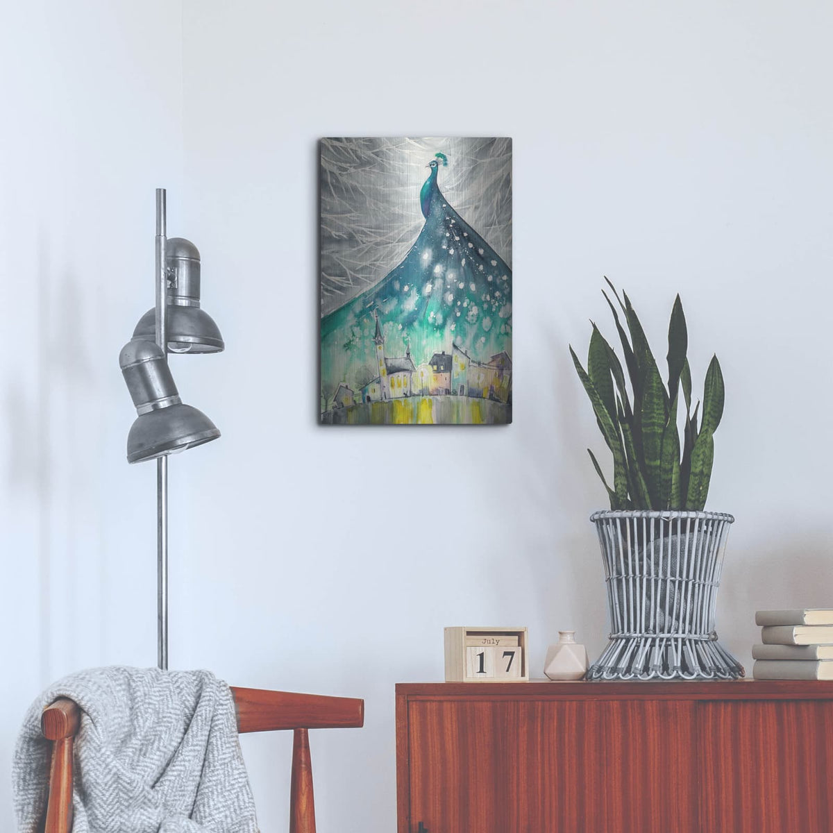 'Peacock's Shadow' by Luxe Metal Portfolio – Metal Wall Art, 16x24 room view