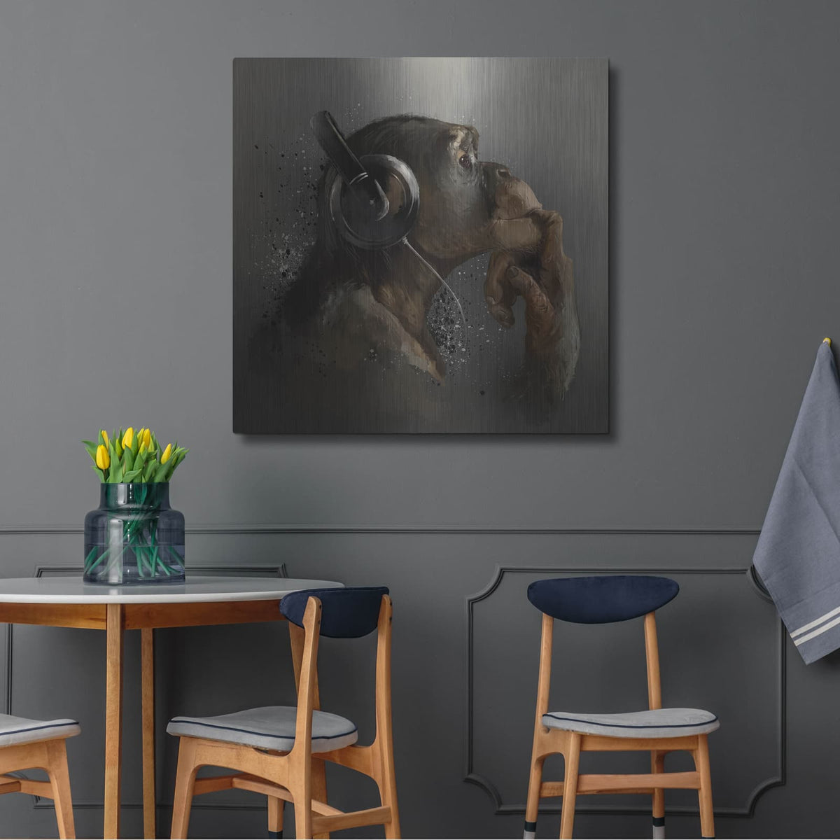 'The thinker' by Luxe Metal Portfolio – Metal Wall Art, 36x36 room view